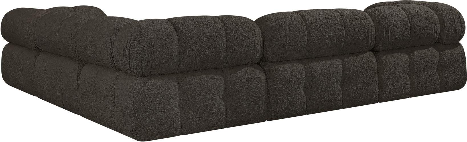 Meridian Furniture - Ames 102" Brown Boucle Fabric Upholstered 5pc. Sectional - 611Brown-Sec5D - GreatFurnitureDeal
