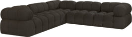 Meridian Furniture - Ames 102" Brown Boucle Fabric Upholstered 5pc. Sectional - 611Brown-Sec5D - GreatFurnitureDeal