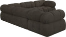 Meridian Furniture - Ames 102" Brown Boucle Fabric Upholstered 5pc. Sectional - 611Brown-Sec5D - GreatFurnitureDeal