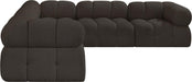 Meridian Furniture - Ames 102" Brown Boucle Fabric Upholstered 5pc. Sectional - 611Brown-Sec5D - GreatFurnitureDeal
