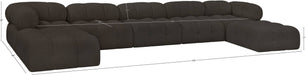 Meridian Furniture - Ames 170" Brown Boucle Fabric Upholstered 7pc. Sectional - 611Brown-Sec7B - GreatFurnitureDeal