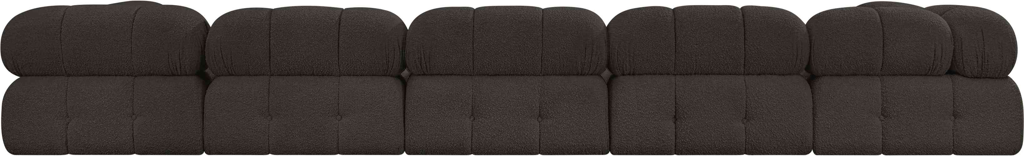 Meridian Furniture - Ames 170" Brown Boucle Fabric Upholstered 7pc. Sectional - 611Brown-Sec7B - GreatFurnitureDeal