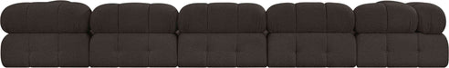 Meridian Furniture - Ames 170" Brown Boucle Fabric Upholstered 7pc. Sectional - 611Brown-Sec7B - GreatFurnitureDeal