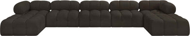Meridian Furniture - Ames 170" Brown Boucle Fabric Upholstered 7pc. Sectional - 611Brown-Sec7B - GreatFurnitureDeal