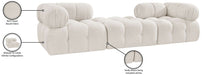 Meridian Furniture - Ames 102" Cream Boucle Fabric Upholstered 3pc. Sofa - 611Cream-S102D - GreatFurnitureDeal