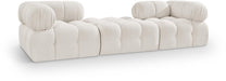 Meridian Furniture - Ames 102" Cream Boucle Fabric Upholstered 3pc. Sofa - 611Cream-S102D - GreatFurnitureDeal