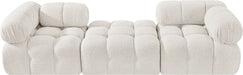 Meridian Furniture - Ames 102" Cream Boucle Fabric Upholstered 3pc. Sofa - 611Cream-S102D - GreatFurnitureDeal