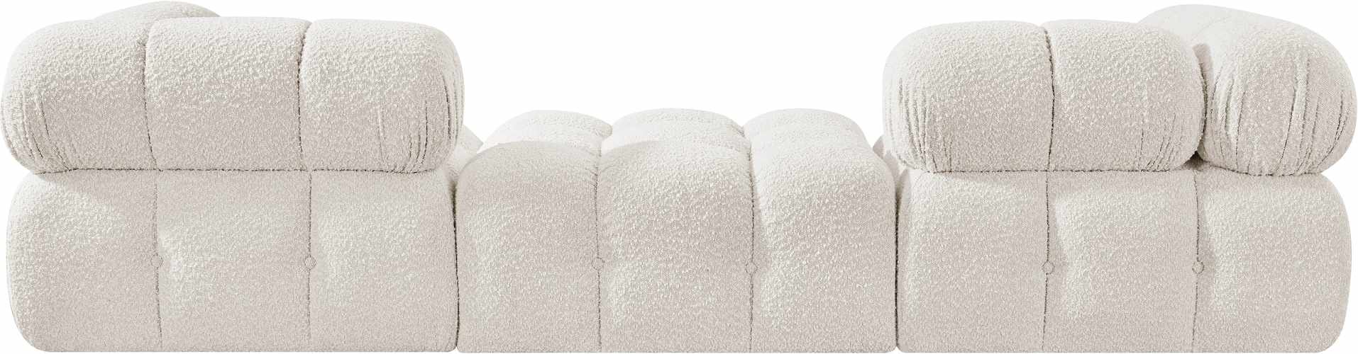 Meridian Furniture - Ames 102" Cream Boucle Fabric Upholstered 3pc. Sofa - 611Cream-S102D - GreatFurnitureDeal