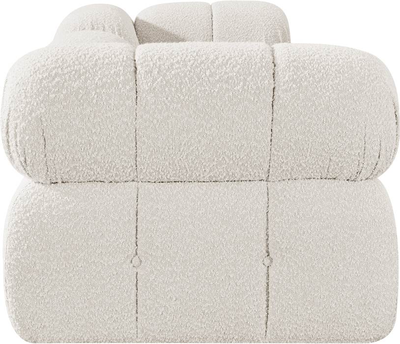 Meridian Furniture - Ames 102" Cream Boucle Fabric Upholstered 3pc. Sofa - 611Cream-S102D - GreatFurnitureDeal