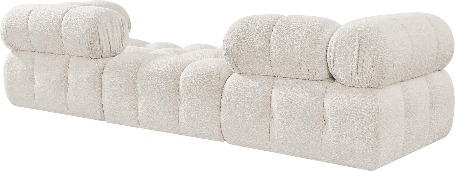 Meridian Furniture - Ames 102" Cream Boucle Fabric Upholstered 3pc. Sofa - 611Cream-S102D - GreatFurnitureDeal