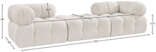 Meridian Furniture - Ames 102" Cream Boucle Fabric Upholstered 3pc. Sofa - 611Cream-S102D - GreatFurnitureDeal