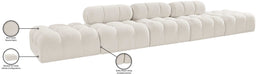 Meridian Furniture - Ames 170" Cream Boucle Fabric Upholstered 5pc. Sofa - 611Cream-S170A - GreatFurnitureDeal