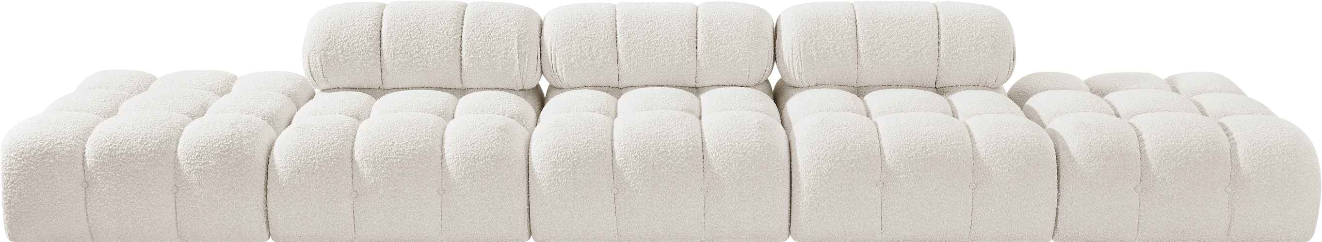 Meridian Furniture - Ames 170" Cream Boucle Fabric Upholstered 5pc. Sofa - 611Cream-S170A - GreatFurnitureDeal