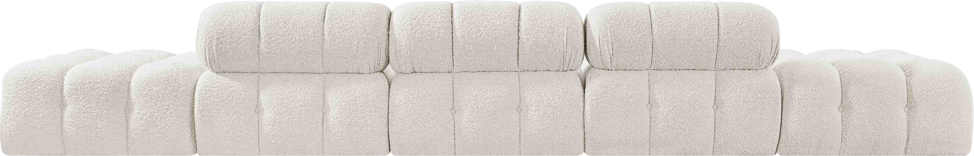 Meridian Furniture - Ames 170" Cream Boucle Fabric Upholstered 5pc. Sofa - 611Cream-S170A - GreatFurnitureDeal