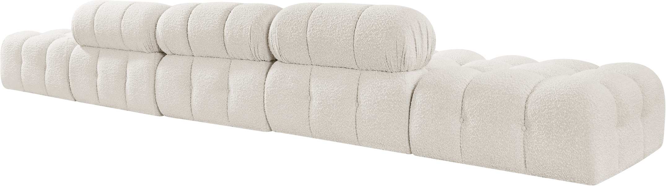 Meridian Furniture - Ames 170" Cream Boucle Fabric Upholstered 5pc. Sofa - 611Cream-S170A - GreatFurnitureDeal