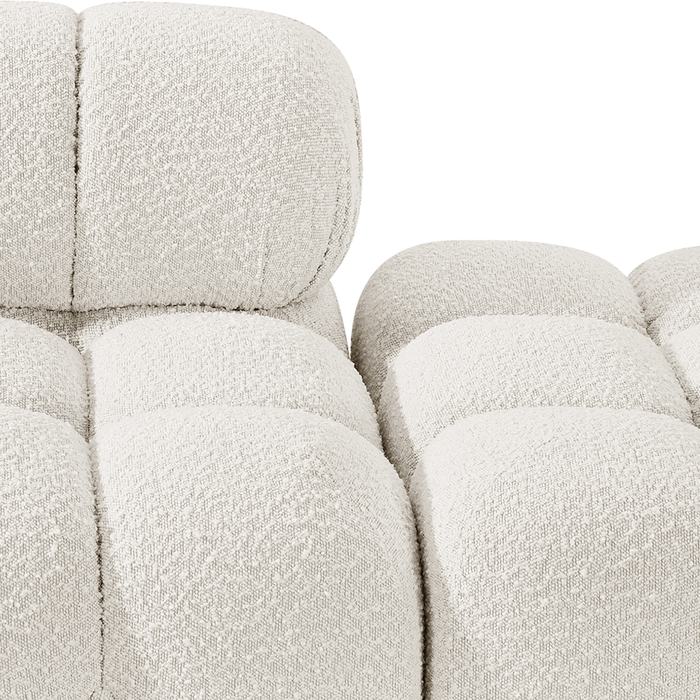 Meridian Furniture - Ames 170" Cream Boucle Fabric Upholstered 5pc. Sofa - 611Cream-S170A - GreatFurnitureDeal