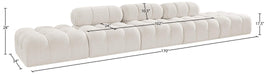 Meridian Furniture - Ames 170" Cream Boucle Fabric Upholstered 5pc. Sofa - 611Cream-S170A - GreatFurnitureDeal