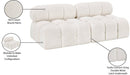 Meridian Furniture - Ames 68" Cream Boucle Fabric Upholstered 2pc. Armless Loveseat - 611Cream-S68B - GreatFurnitureDeal
