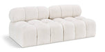 Meridian Furniture - Ames 68" Cream Boucle Fabric Upholstered 2pc. Armless Loveseat - 611Cream-S68B - GreatFurnitureDeal