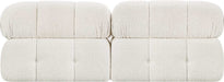 Meridian Furniture - Ames 68" Cream Boucle Fabric Upholstered 2pc. Armless Loveseat - 611Cream-S68B - GreatFurnitureDeal