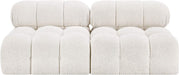 Meridian Furniture - Ames 68" Cream Boucle Fabric Upholstered 2pc. Armless Loveseat - 611Cream-S68B - GreatFurnitureDeal