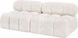 Meridian Furniture - Ames 68" Cream Boucle Fabric Upholstered 2pc. Armless Loveseat - 611Cream-S68B - GreatFurnitureDeal