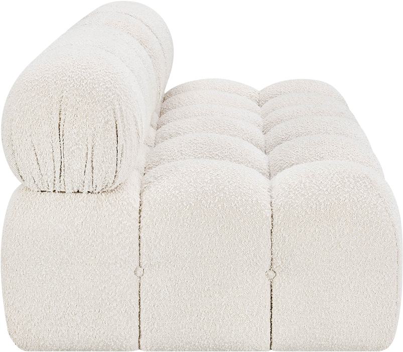 Meridian Furniture - Ames 68" Cream Boucle Fabric Upholstered 2pc. Armless Loveseat - 611Cream-S68B - GreatFurnitureDeal