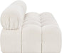 Meridian Furniture - Ames 68" Cream Boucle Fabric Upholstered 2pc. Armless Loveseat - 611Cream-S68B - GreatFurnitureDeal
