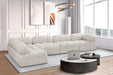 Meridian Furniture - Ames 136" Cream Boucle Fabric Upholstered 5pc. Sectional - 611Cream-Sec5A - GreatFurnitureDeal