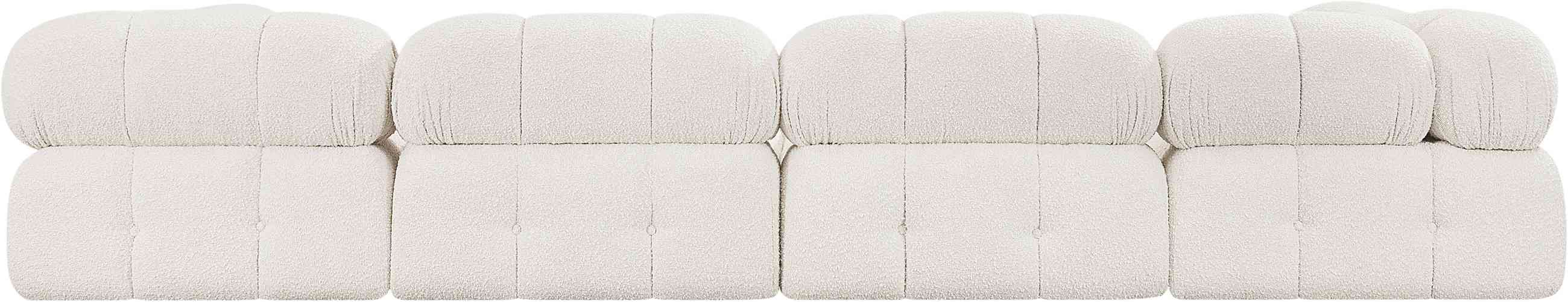 Meridian Furniture - Ames 136" Cream Boucle Fabric Upholstered 5pc. Sectional - 611Cream-Sec5A - GreatFurnitureDeal