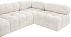 Meridian Furniture - Ames 136" Cream Boucle Fabric Upholstered 5pc. Sectional - 611Cream-Sec5A - GreatFurnitureDeal