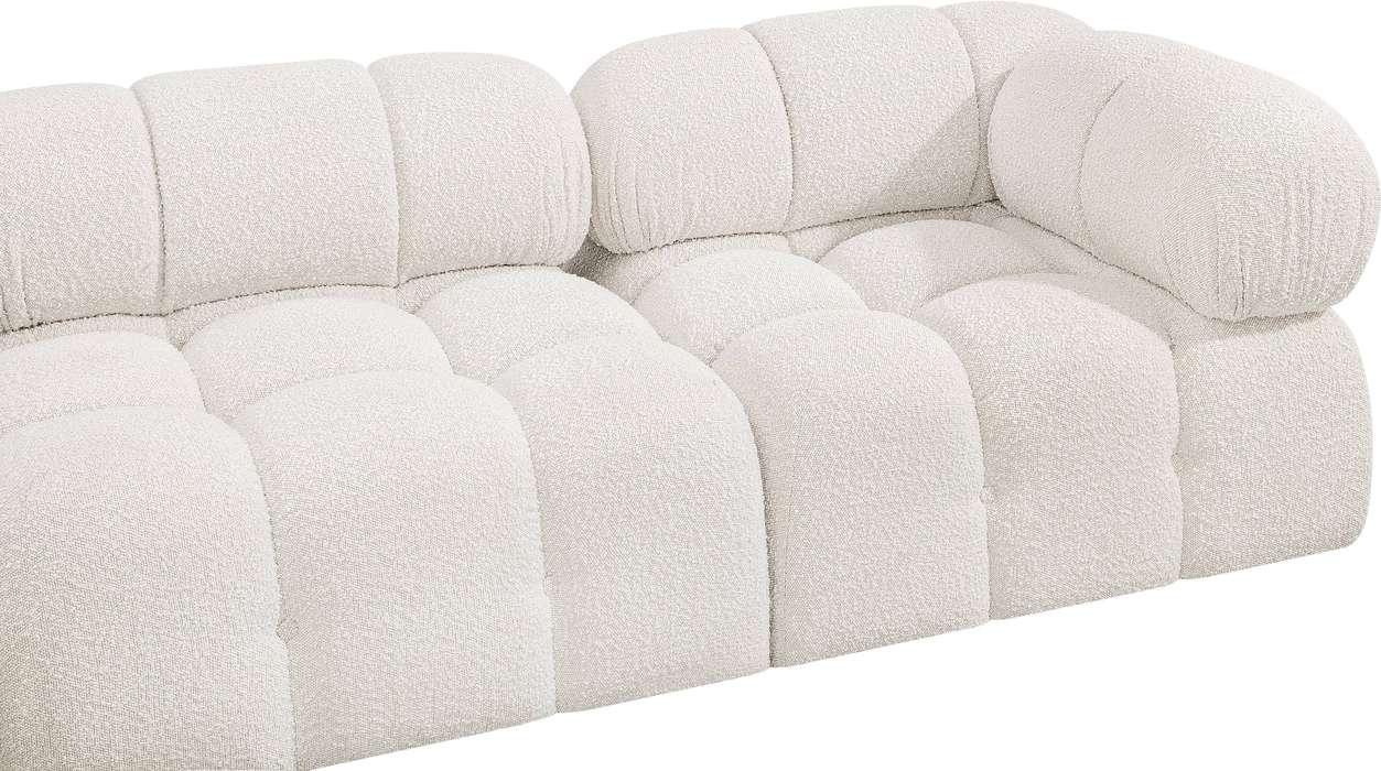 Meridian Furniture - Ames 136" Cream Boucle Fabric Upholstered 5pc. Sectional - 611Cream-Sec5A - GreatFurnitureDeal