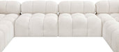 Meridian Furniture - Ames 136" Cream Boucle Fabric Upholstered 6pc. Sectional - 611Cream-Sec6D - GreatFurnitureDeal