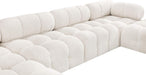 Meridian Furniture - Ames 136" Cream Boucle Fabric Upholstered 6pc. Sectional - 611Cream-Sec6D - GreatFurnitureDeal