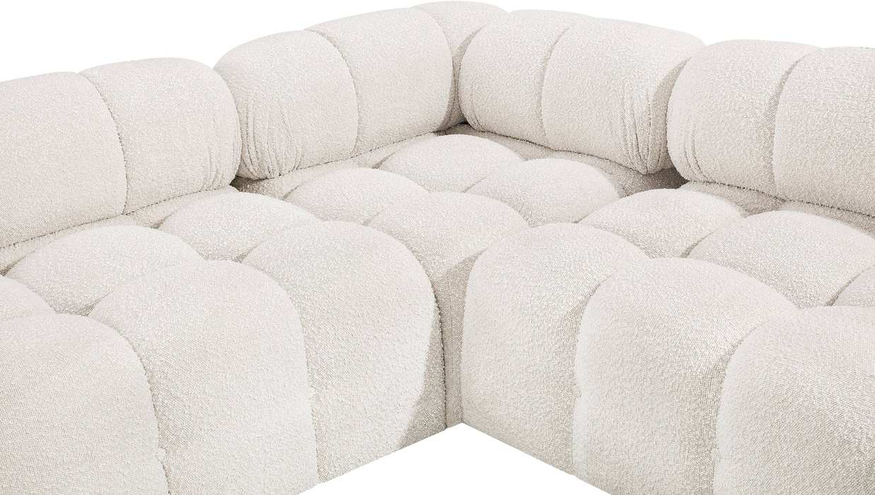 Meridian Furniture - Ames 136" Cream Boucle Fabric Upholstered 6pc. Sectional - 611Cream-Sec6D - GreatFurnitureDeal