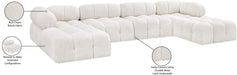 Meridian Furniture - Ames 136" Cream Boucle Fabric Upholstered 6pc. Sectional - 611Cream-Sec6D - GreatFurnitureDeal