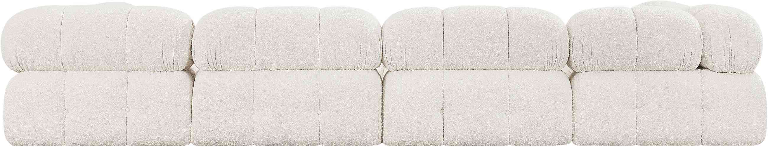 Meridian Furniture - Ames 136" Cream Boucle Fabric Upholstered 6pc. Sectional - 611Cream-Sec6D - GreatFurnitureDeal