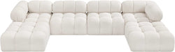Meridian Furniture - Ames 136" Cream Boucle Fabric Upholstered 6pc. Sectional - 611Cream-Sec6D - GreatFurnitureDeal
