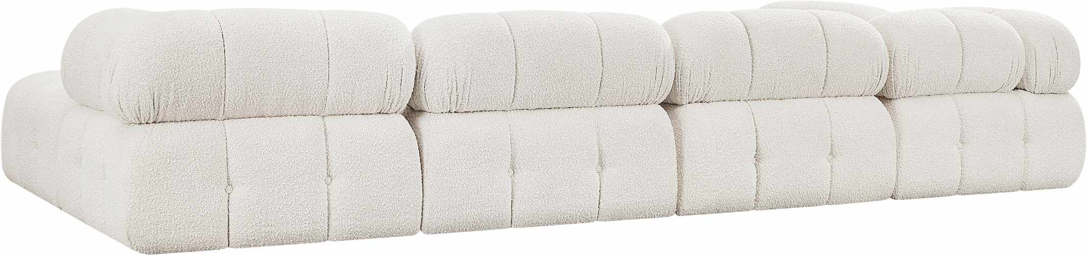 Meridian Furniture - Ames 136" Cream Boucle Fabric Upholstered 6pc. Sectional - 611Cream-Sec6D - GreatFurnitureDeal