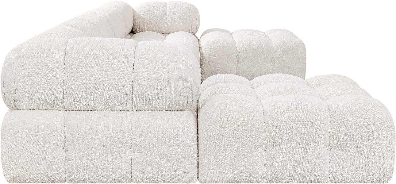 Meridian Furniture - Ames 136" Cream Boucle Fabric Upholstered 6pc. Sectional - 611Cream-Sec6D - GreatFurnitureDeal