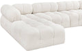 Meridian Furniture - Ames 136" Cream Boucle Fabric Upholstered 6pc. Sectional - 611Cream-Sec6D - GreatFurnitureDeal