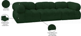 Meridian Furniture - Ames 102" Green Boucle Fabric Upholstered 3pc. Sofa - 611Green-S102A - GreatFurnitureDeal