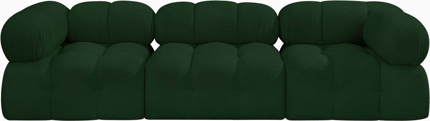 Meridian Furniture - Ames 102" Green Boucle Fabric Upholstered 3pc. Sofa - 611Green-S102A - GreatFurnitureDeal