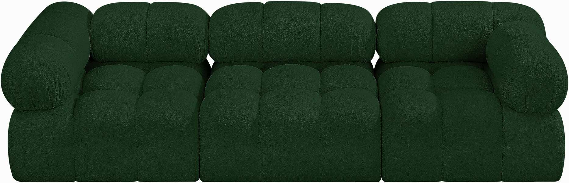Meridian Furniture - Ames 102" Green Boucle Fabric Upholstered 3pc. Sofa - 611Green-S102A - GreatFurnitureDeal