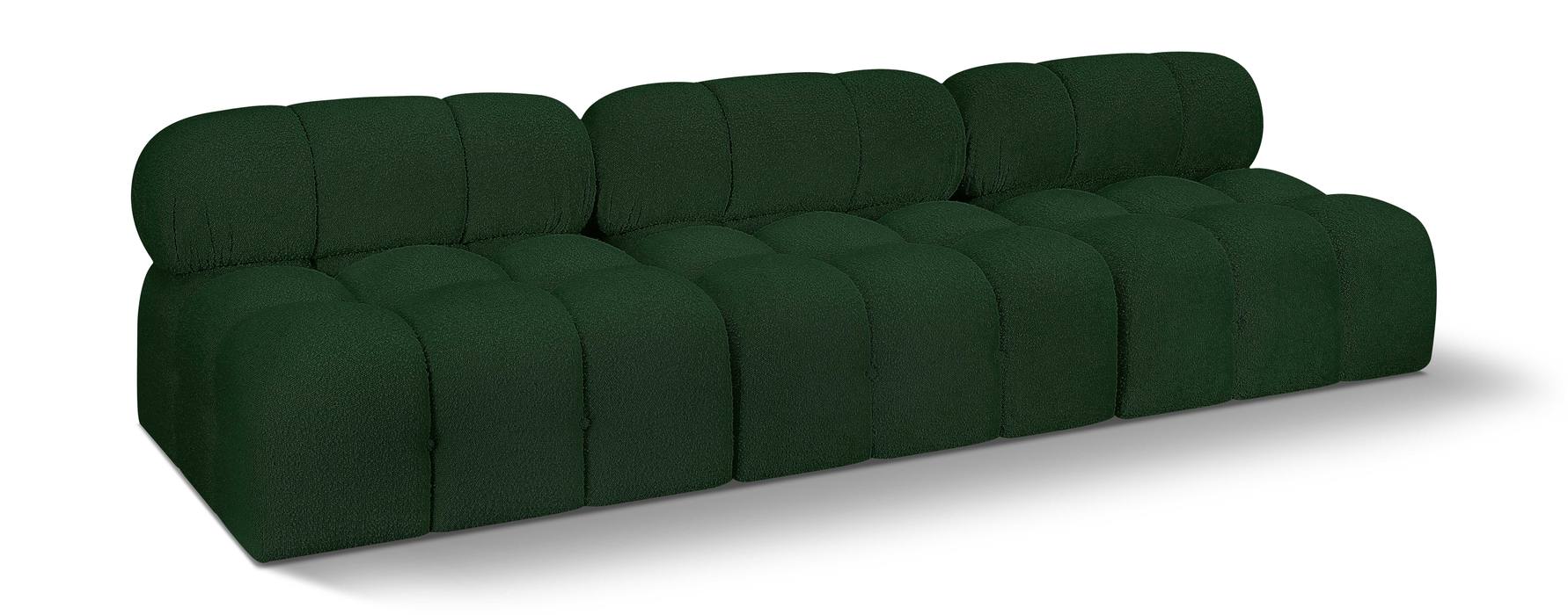 Meridian Furniture - Ames 102" Green Boucle Fabric Upholstered 3pc. Armless Sofa - 611Green-S102B - GreatFurnitureDeal
