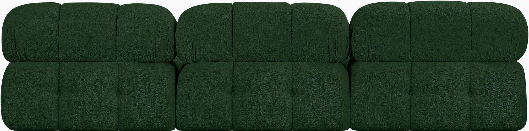 Meridian Furniture - Ames 102" Green Boucle Fabric Upholstered 3pc. Armless Sofa - 611Green-S102B - GreatFurnitureDeal