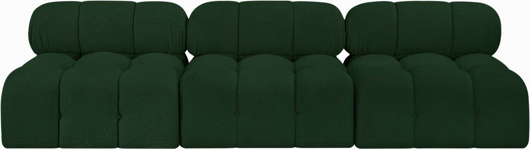 Meridian Furniture - Ames 102" Green Boucle Fabric Upholstered 3pc. Armless Sofa - 611Green-S102B - GreatFurnitureDeal