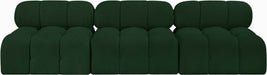 Meridian Furniture - Ames 102" Green Boucle Fabric Upholstered 3pc. Armless Sofa - 611Green-S102B - GreatFurnitureDeal