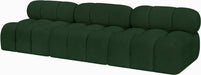 Meridian Furniture - Ames 102" Green Boucle Fabric Upholstered 3pc. Armless Sofa - 611Green-S102B - GreatFurnitureDeal
