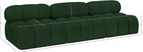 Meridian Furniture - Ames 102" Green Boucle Fabric Upholstered 3pc. Armless Sofa - 611Green-S102B - GreatFurnitureDeal